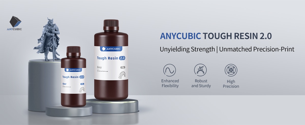 ANYCUBIC Tough Resin 2.0 product overview banner from brand A+ content