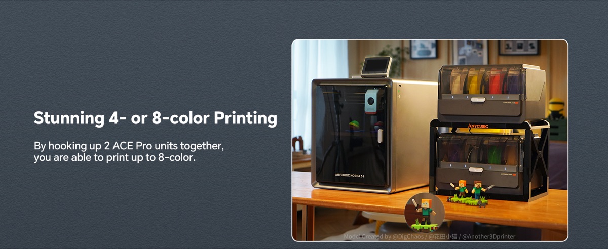 8-color print with 2x ANYCUBIC ACE Pro units