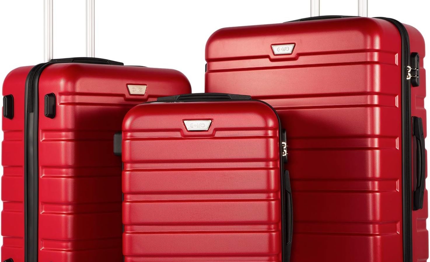 Coolife 3-Piece Luggage Set red hero image