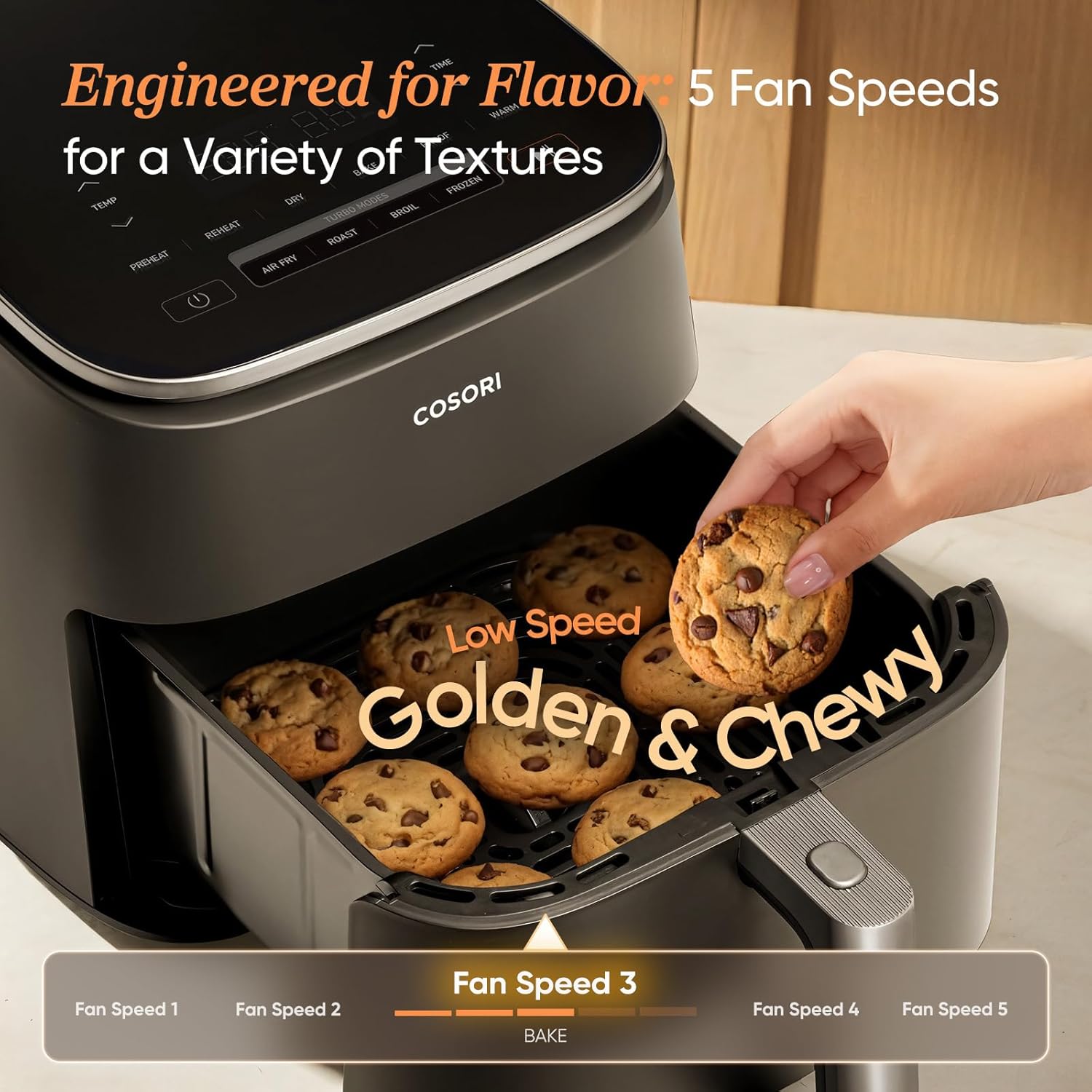 COSORI TurboBlaze air fryer countertop lifestyle image