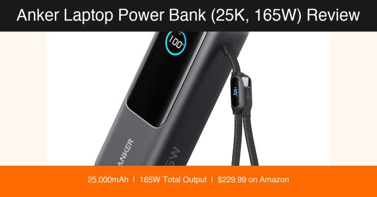 Anker 25000mAh 165W power bank review hero image with title overlay