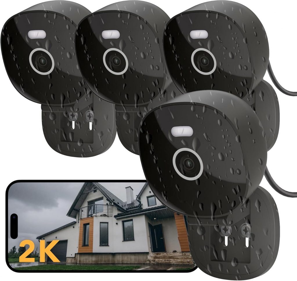 FAMVIVA 2K Security Camera 4-Pack (Black)